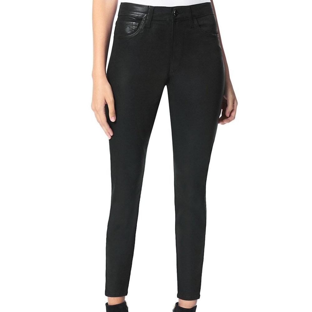 The Charlie High-Rise Coated Ankle Skinny Jeans